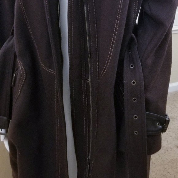 Heavy Wool Blend Belted Winter Coat - Picture 6 of 16